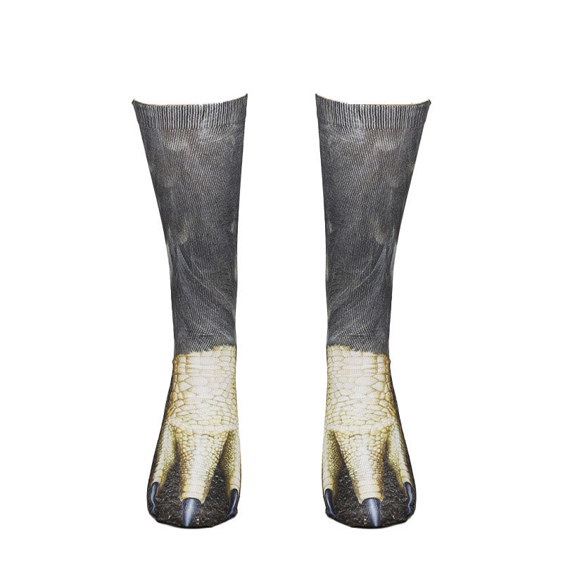 Viertelsocken mit Pferde-, Adler- und Tigerpfotenmotiv in Übergröße (3 Paar) - image 10