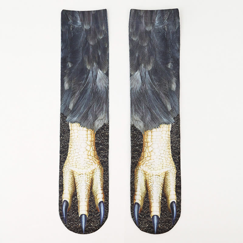 Viertelsocken mit Pferde-, Adler- und Tigerpfotenmotiv in Übergröße (3 Paar) - image 5