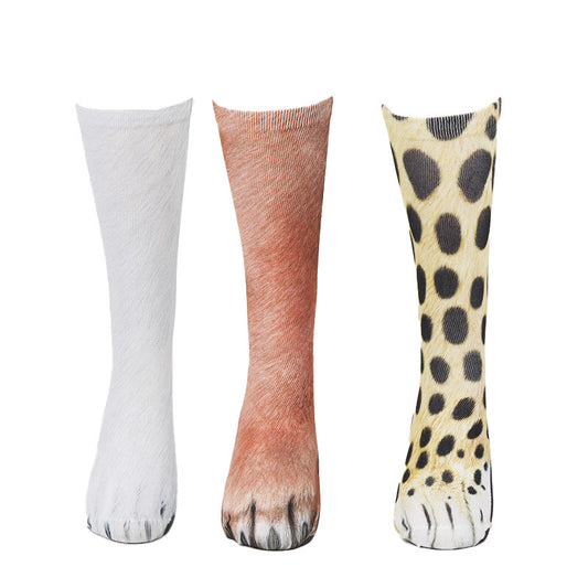 Viertelsocken mit Eisbär, Fuchs, Leopardenpfoten in Übergröße (3 Paar) - Mehrfarbig - EU38-44 (US5-10) - image 1