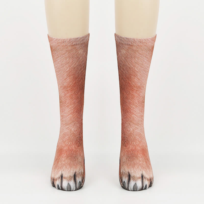 Viertelsocken mit Eisbär, Fuchs, Leopardenpfoten in Übergröße (3 Paar) - Fuchs - EU38-44 (US5-10) - image 4