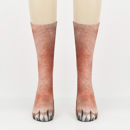 Viertelsocken mit Eisbär, Fuchs, Leopardenpfoten in Übergröße (3 Paar) - Fuchs - EU38-44 (US5-10) - image 4