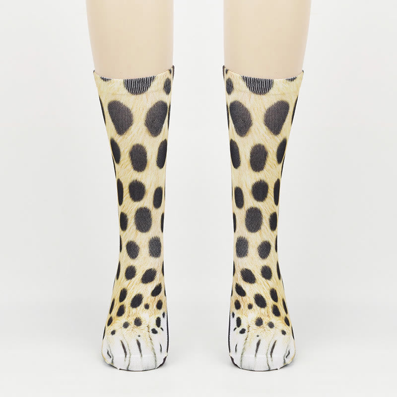 Viertelsocken mit Eisbär-, Fuchs- und Leopardenpfotenmotiv (3 Paar) - Leopard - EU38-44 (US5-10) - image 2