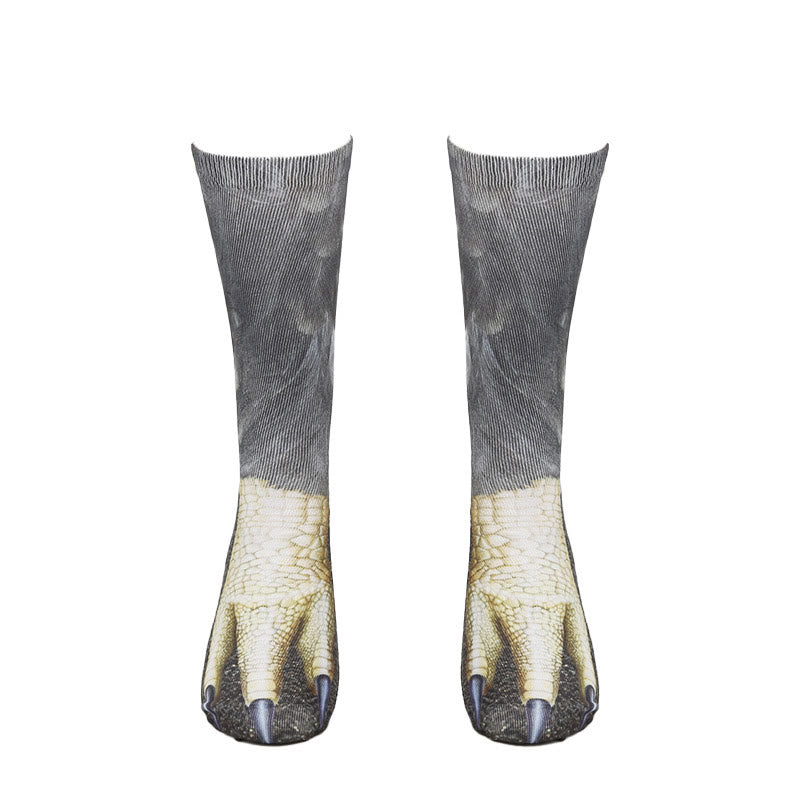 Viertelsocken in Übergröße mit Adler-Eidechsen-Leopardenpfoten (3 Paar) - image 6