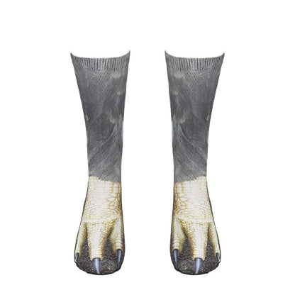 Viertelsocken in Übergröße mit Adler-Eidechsen-Leopardenpfoten (3 Paar) - image 6