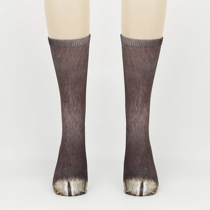 Socken mit Schweine-, Esel- und Pferdemotiven (3 Paar) - Esel - EU38-44 (US5-10) - image 1