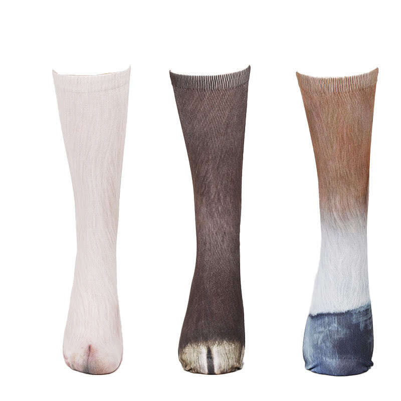 Socken mit Schweine-, Esel- und Pferdemotiven (3 Paar) - Mehrfarbig - EU38-44 (US5-10) - image 0