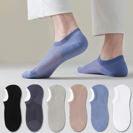 Atmungsaktive, unsichtbare Socken aus Baumwolle (6 Paar) - Mehrfarbig - EU39-44 (US6-10) - image 0