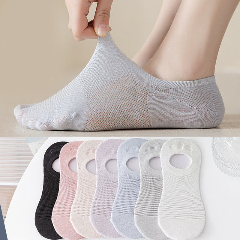 Weiche, einfarbige, unsichtbare Socken (7 Paar) - Mehrfarbig - EU37-40 (US4-7) - image 0