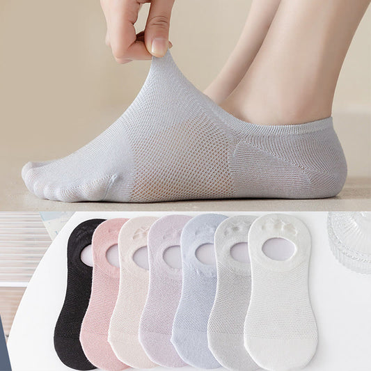 Weiche, einfarbige, unsichtbare Socken (7 Paar) - Mehrfarbig - EU37-40 (US4-7) - image 0