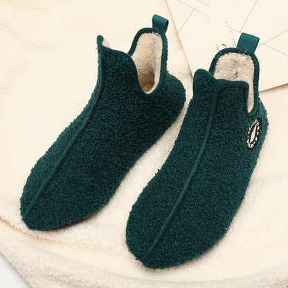 Einfarbige Plüsch-Slipper-Socken in Übergröße