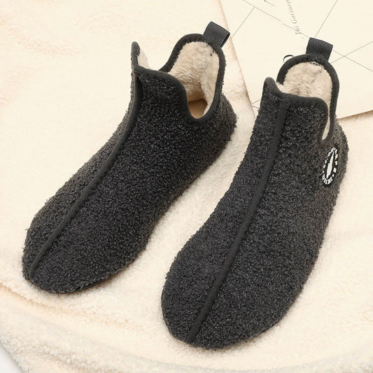 Einfarbige Plüsch-Slipper-Socken in Übergröße - Grau - 3XL - image 0
