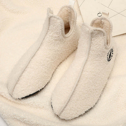 Einfarbige Plüsch-Slipper-Socken in Übergröße