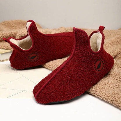 Einfarbige Plüsch-Slipper-Socken in Übergröße