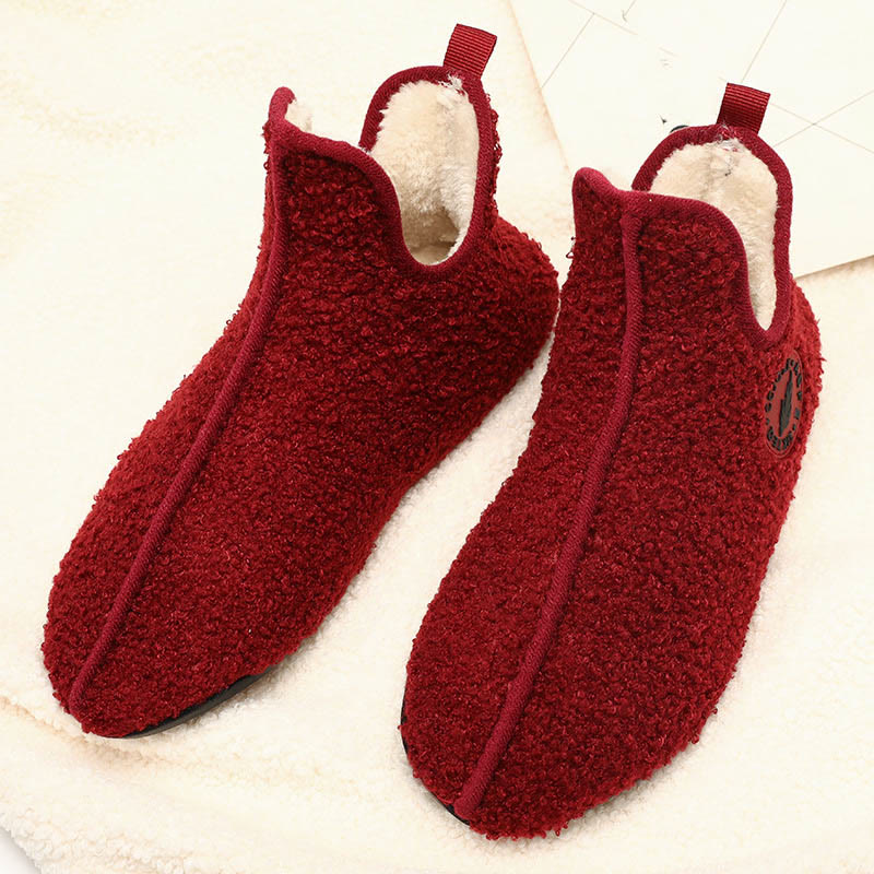 Einfarbige Plüsch-Slipper-Socken in Übergröße - Wein - 3XL - image 11