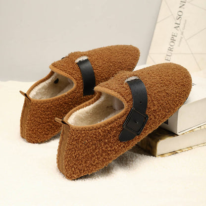 Modische Slipper-Socken mit Schnalle in Übergröße - Braun - 3XL - image 7