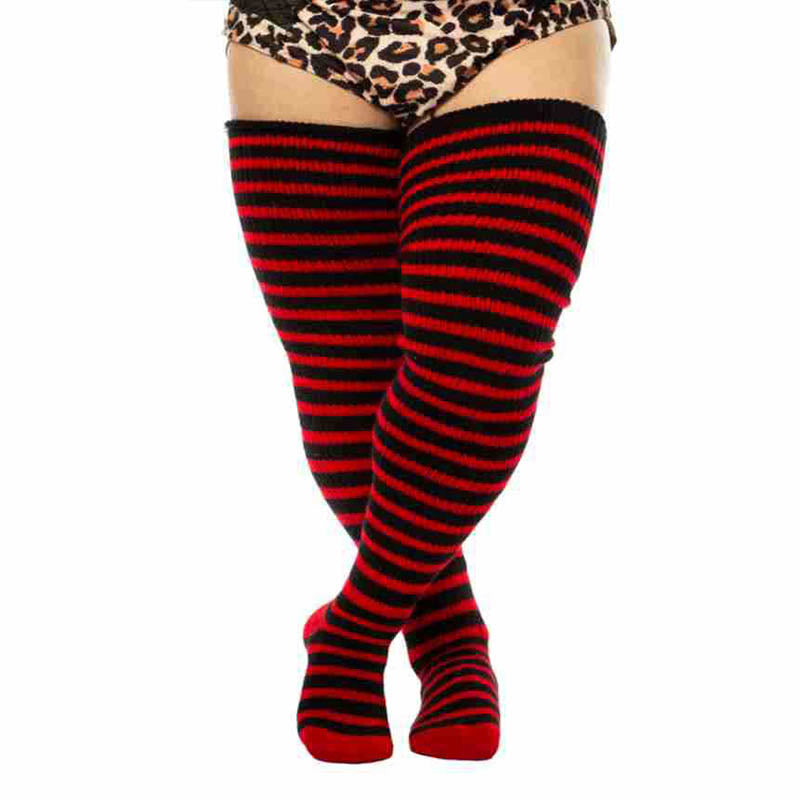 Übergröße Halloween Oberschenkelhohe Kniestrümpfe - Rot - Einheitsgröße - image 3