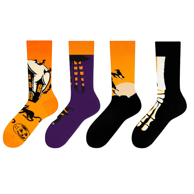 Neue Halloween-Crew-Socken in Übergröße (4 Paar) - Mehrfarbig - EU36-42 (US3-8,5) - image 1