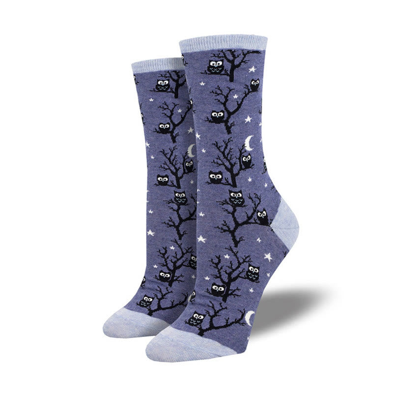 Crew-Socken mit kreativem Halloween-Muster in Übergröße (4 Paar) - Hellviolett - EU36-42 (US3-8,5) - image 3