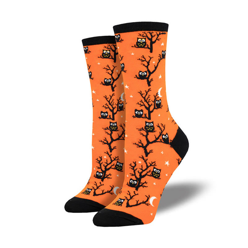 Crew-Socken mit kreativem Halloween-Muster in Übergröße (4 Paar) - Orange - EU36-42 (US3-8,5) - image 5