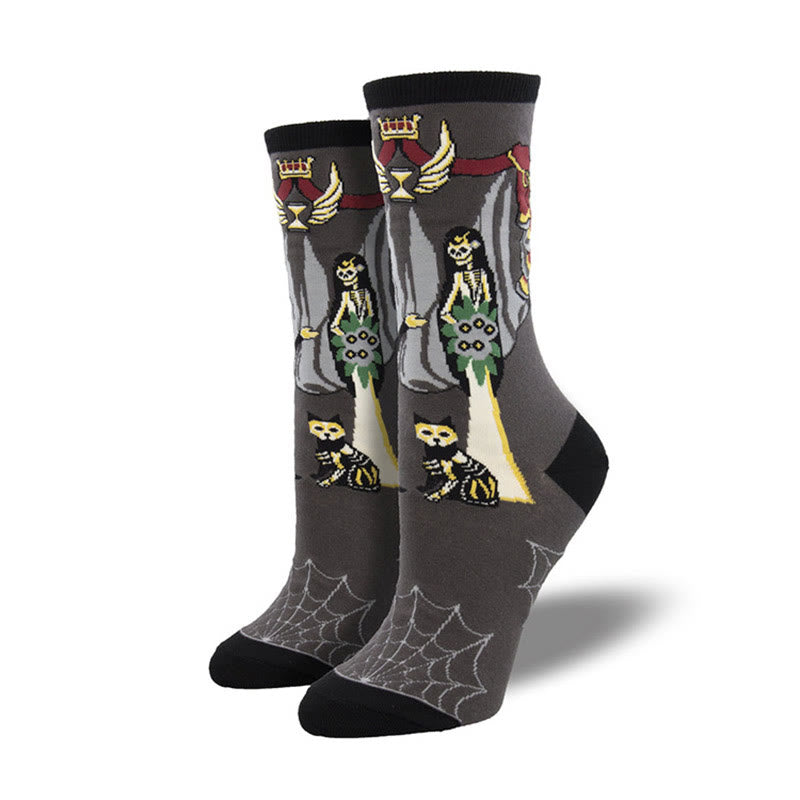 Übergröße Hexengeist-Halloween-Crew-Socken (4 Paar) - Warmes Grau - EU36-42 (US3-8,5) - image 2