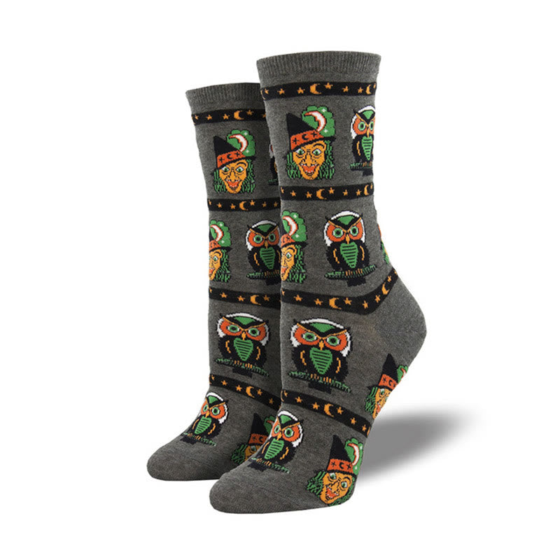 Übergröße Hexengeist-Halloween-Crew-Socken (4 Paar) - Dunkelgrau - EU36-42 (US3-8,5) - image 5