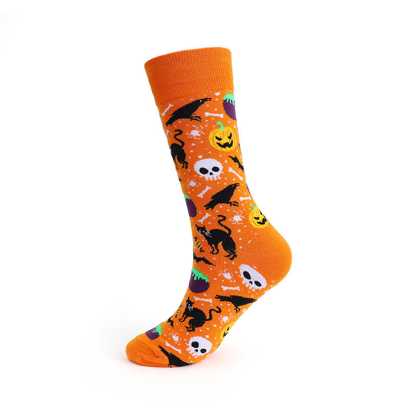 Halloween-Socken mit Kürbisschädel (3 Paar) - Stil 2 - EU39-47 (US6-12,5) - image 6