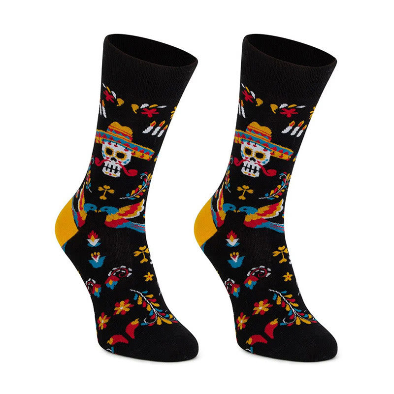 Crew-Socken mit tanzendem Skelett in Übergröße (4 Paar) - image 2