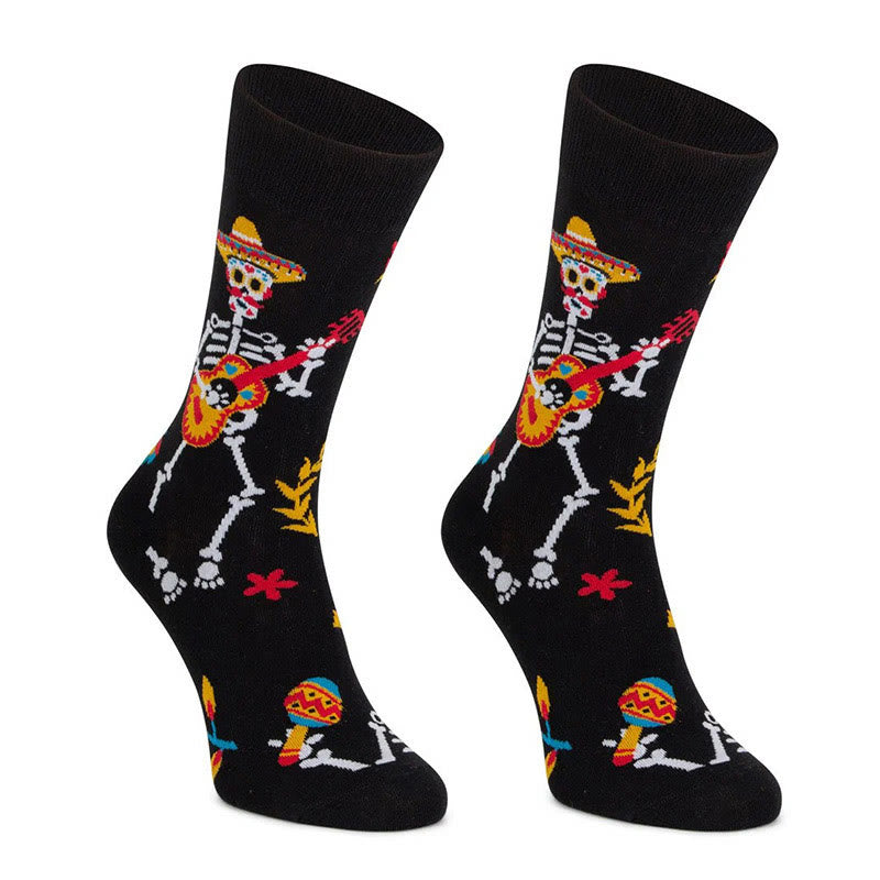 Crew-Socken mit tanzendem Skelett in Übergröße (4 Paar) - image 3
