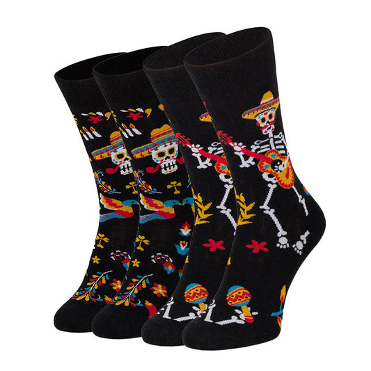 Crew-Socken mit tanzendem Skelett in Übergröße (4 Paar) - image 1