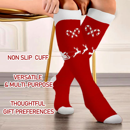 Kompressionsstrümpfe „Candy Cane Elk“ in Übergröße (3 Paar) - image 5