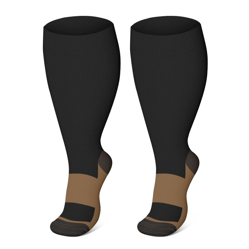 Kompressionsstrümpfe in Schwarz und Braun in Übergröße - Schwarz - 4XL - image 2