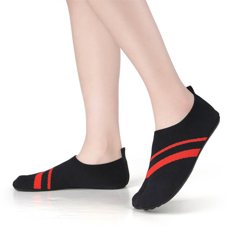 Gestreifte Slipper-Socken mit geteilter Zehenpartie in Übergröße - image 6