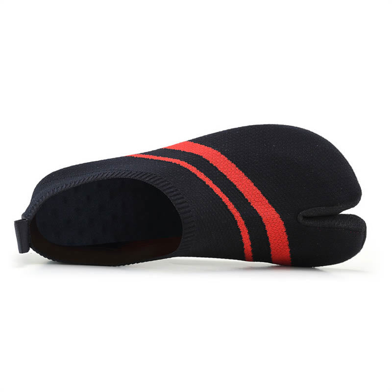 Gestreifte Slipper-Socken mit geteilter Zehenpartie in Übergröße - image 8