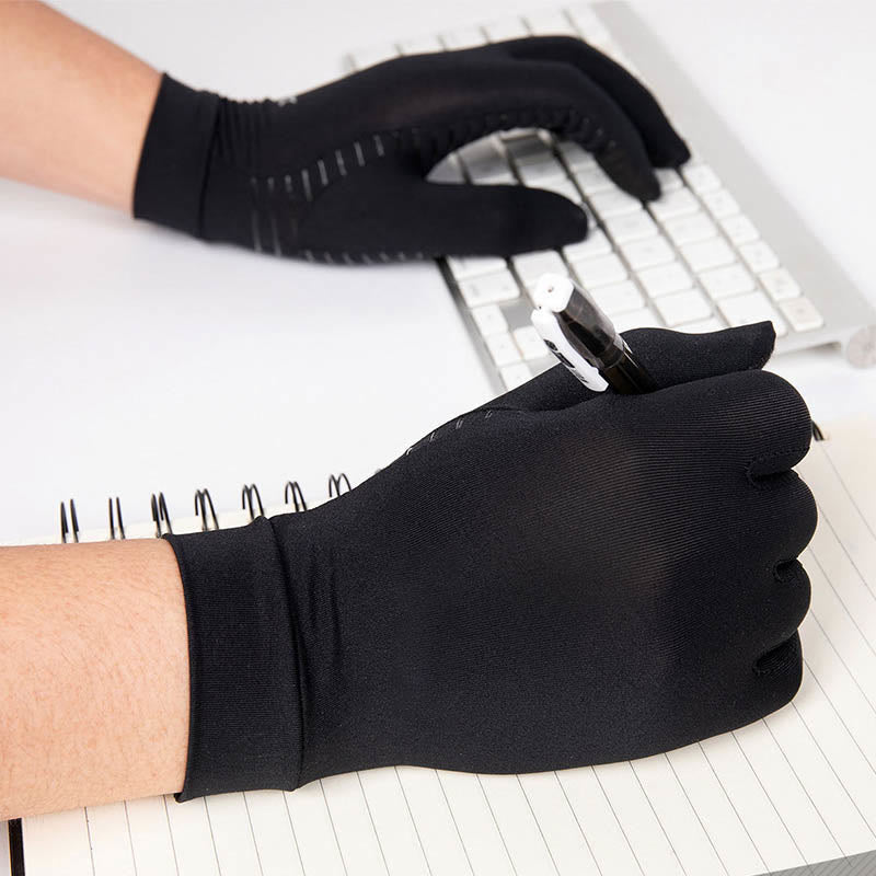 Schwarze Kompressions-Fahrradhandschuhe - image 4