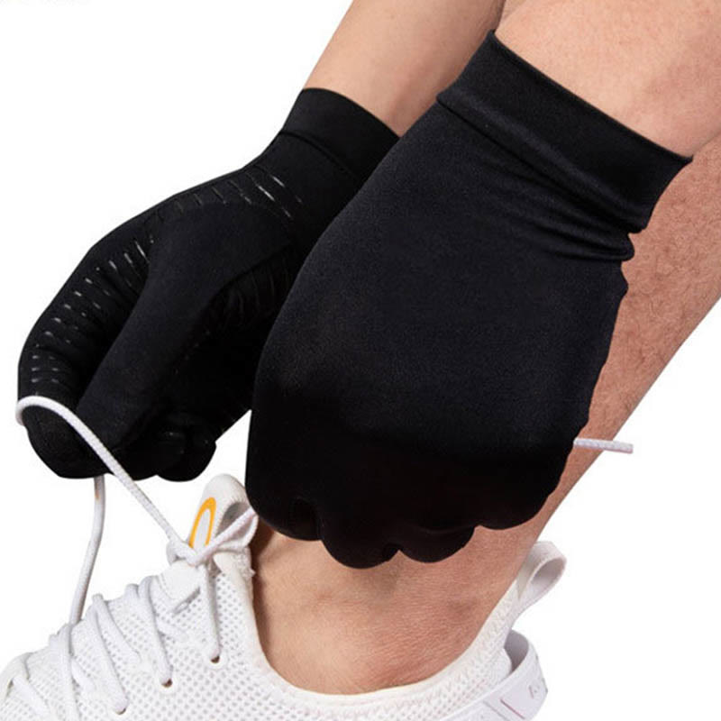 Schwarze Kompressions-Fahrradhandschuhe - image 1