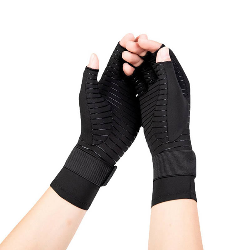 Bandage Fingerlose Kupfer-Kompressionshandschuhe - Schwarz - L/XL - image 2