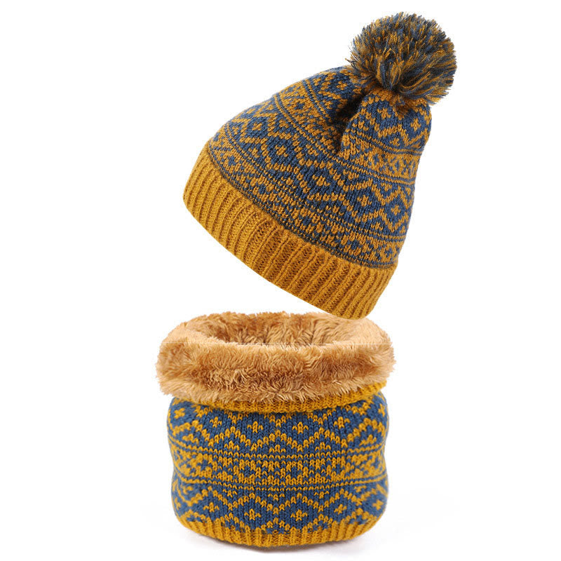 Warmer Winter-Mützen-Schal 2-in-1-Set - Gelb - Einheitsgröße - image 9