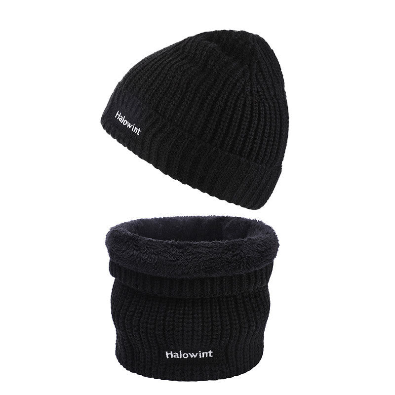 Warmes Strickmütze-Schal-2-in-1-Set - Schwarz - Einheitsgröße - image 3