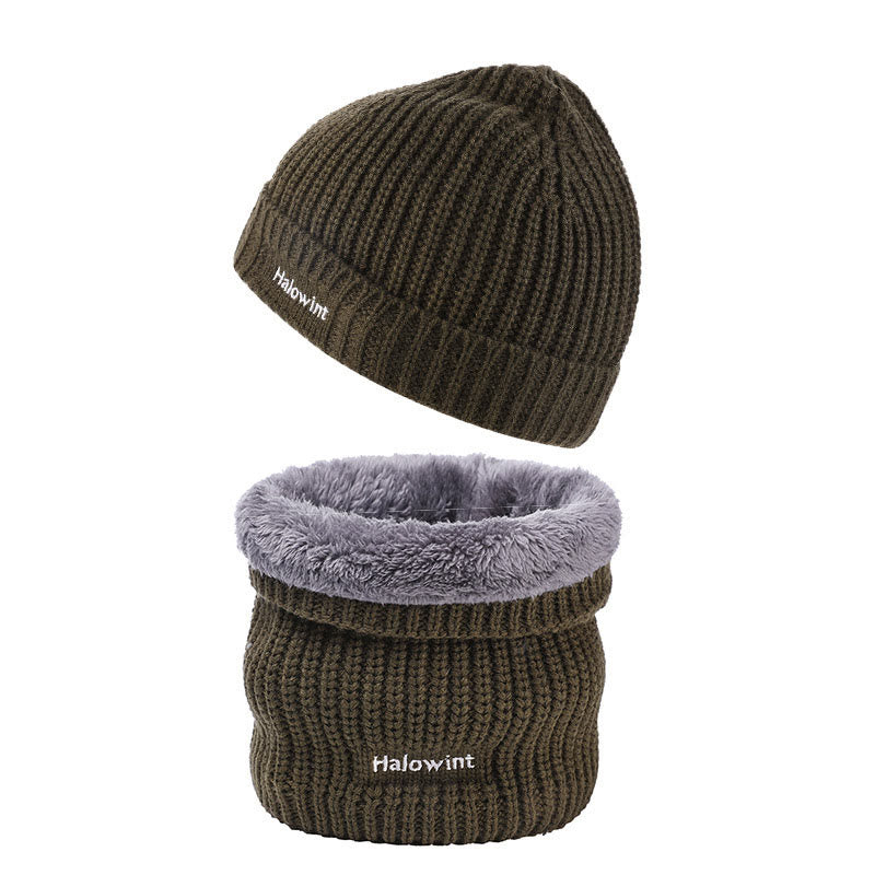 Warmes Strickmütze-Schal-2-in-1-Set - Armeegrün - Einheitsgröße - image 4