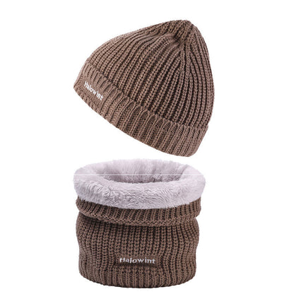 Warmes Strickmütze-Schal-2-in-1-Set - Khaki - Einheitsgröße - image 7