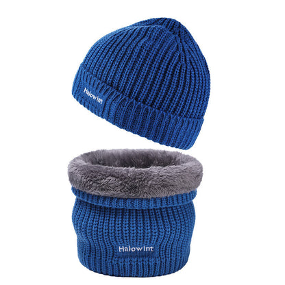 Warmes Strickmütze-Schal-2-in-1-Set - Blau - Einheitsgröße - image 11