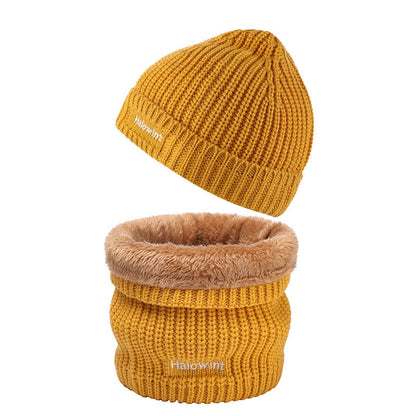 Warmes Strickmütze-Schal-2-in-1-Set - Gelb - Einheitsgröße - image 12