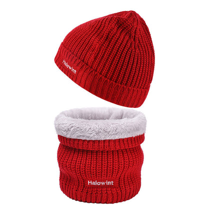Warmes Strickmütze-Schal-2-in-1-Set - Rot - Einheitsgröße - image 5