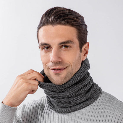 Einfarbiges, schlichtes 2-in-1-Set mit Beanie-Schal und Strick - image 7