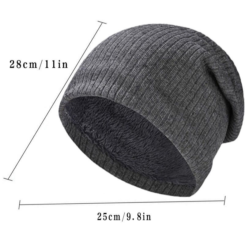 Einfarbiges, schlichtes 2-in-1-Set mit Beanie-Schal und Strick