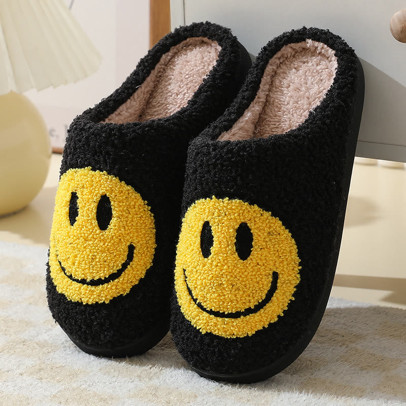 Hausschuhe mit Cartoon-Smiley in Übergröße - Schwarz - US 11-12 - image 0