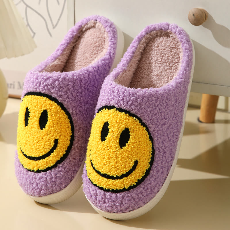 Hausschuhe mit Cartoon-Smiley in Übergröße - Lila - US 11-12 - image 2