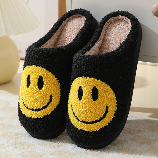 Hausschuhe mit Cartoon-Smiley in Übergröße - Schwarz - US 11-12 - image 0