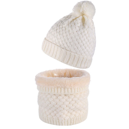 Winter Fleece Strickmütze Schal 2 in 1 Set