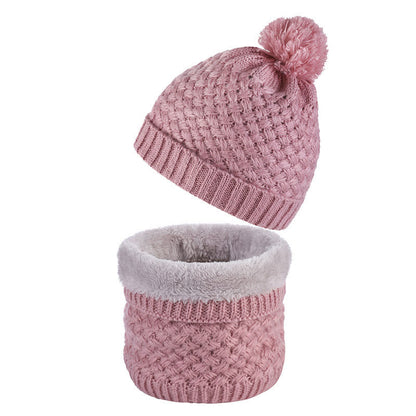 Winter Fleece Strickmütze Schal 2 in 1 Set - Rosa - Einheitsgröße - image 7